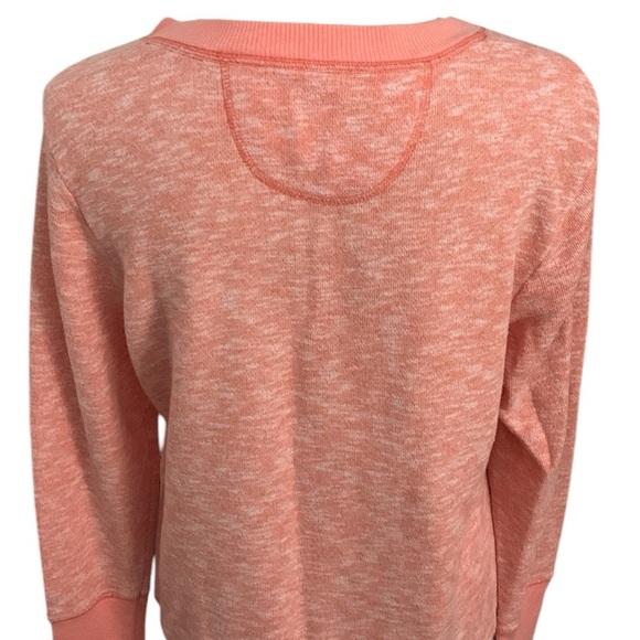 Merona lightweight heathered coral shoulder zip sweatshirt pullover - Picture 6 of 14
